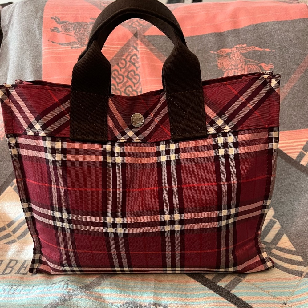BURBERRY BLUE LABEL Check Nylon Red & Black
